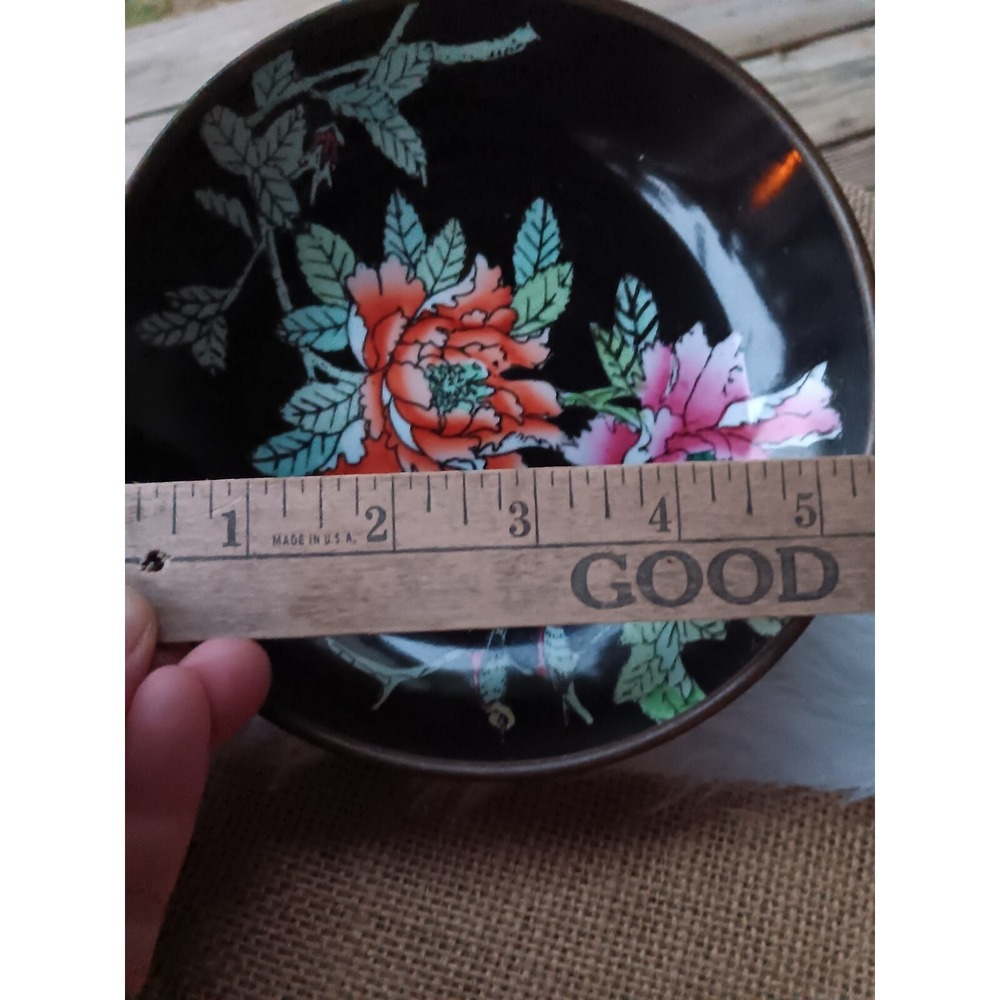 Cloisonne Enamel Brass Plate Vintage - Picture 2 of 6